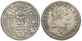 Roma, Innocenzo XI, Giulio 1677, Rara Ag mm 26,4 g 3,08, BB-SPL