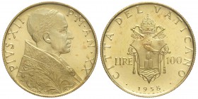 Roma, Pio XII, 100 Lire 1958, Rara Au mm 20,7 g 5,19, q.FDC
