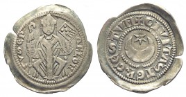 Trieste, Arlongo de' Visgoni Vescovo (1260-1282), Denaro, CNI VI 21 Ag mm 20 g 0,85 rovescio preservato dall'usura, BB//SPL