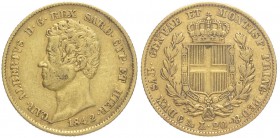 Savoia, Carlo Alberto, 20 Lire 1842 Genova, Au mm 21 g 6,38, MB-BB