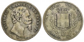 Savoia, Vittorio Emanuele II Re Eletto, Lira 1859 Firenze, RR Ag mm 23 MB-BB