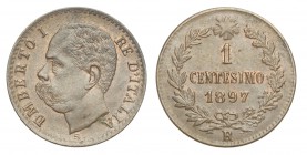 Regno d'Italia, Umberto I, Centesimo 1897, Rara, Cu mm 15 SPL-FDC