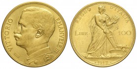 Regno d'Italia, Vittorio Emanuele III, 100 Lire 1912, RR Au mm 35 g 32,25, BB-SPL
