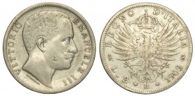 Regno d'Italia, Vittorio Emanuele III, 2 Lire 1902, Rara Ag mm 27 g 9,86 MB-BB