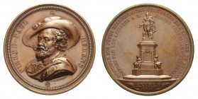 Belgium - Medaglia a ricordo dell'inaugurazione del monumento di Pierre Paul Rubens ad Anversa 1840 nel bicentenario della morte, opus Hart, Br, 73mm,...