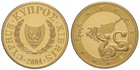 Cyprus, Republic, 20 Pounds 2004, Au mm 22 g 7,86 Proof