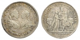 France - Medaglia a ricordo del matrimonio fra il re Ludovico XV di Borbone e Maria Leszczyńska di Polonia 1725, Ag, 29mm, 7g, BB+