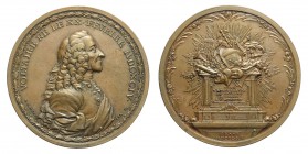 France - Medaglia in onore a Voltaire 1770, opus G.C. Waech, Br, 58mm, 74g, R, SPL+