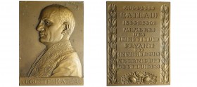 France - Placca in onore dell'ingenere Auguste Rateau membro dell'Accademia delle Scienze e inventore della meccanica dei fluidi 1863-1930, opus Prud'...