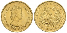 Mauritius, Elizabeth II, 200 Rupees 1971, Au mm 28 g 15,56, q.FDC-FDC