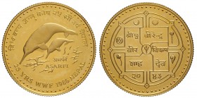 Nepal, Birendra Bir Bikram, Asarfi VS2043 (1986), Au mm 28 g 11,66 Proof