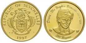 Seychelles, Republic, 250 Rupees 1997 "Lady Diana", KM-94 Au 999 mm 22 g 6,22 Proof