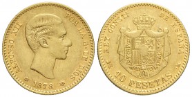 Spain, Alfonso XIII, 10 Pesetas 1878 (18*78), Au mm 19 g 3,20 q.BB