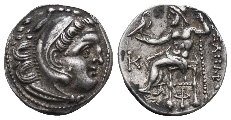 KINGS OF MACEDON. Alexander III 'the Great' (336-323 BC). Drachm. Kolophon.
Obv:...