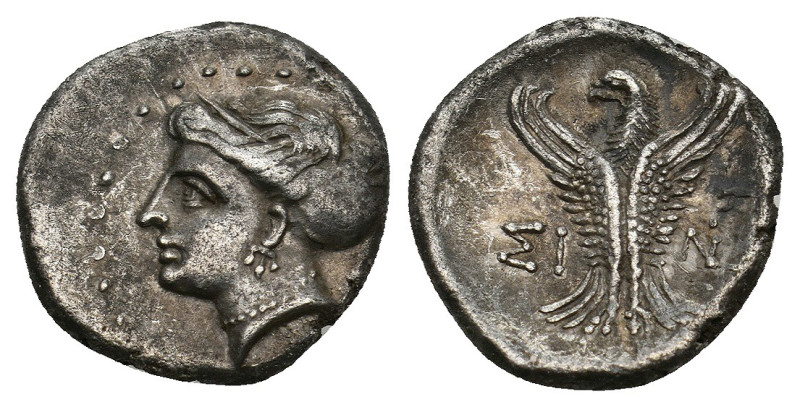 PAPHLAGONIA. Sinope. Hemidrachm (Circa 330-250 BC).
Obv: Head of nymph left, wit...