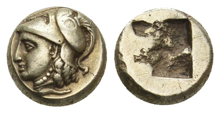 IONIA. Phokaia. EL Hekte (Circa 387-326 BC).
Obv: Head of Athena left, wearing c...