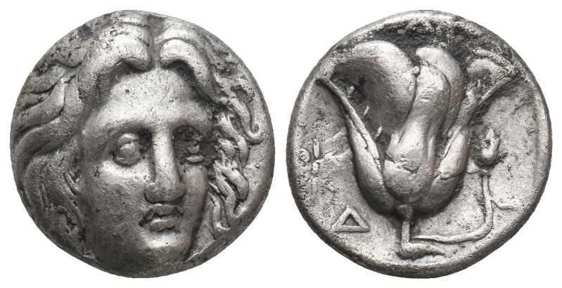 CARIA. Rhodes. Didrachm (Circa 305- 275 BC).
Obv: Radiate head of Helios facing ...