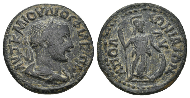 PISIDIA. Apollonia. Philip II (253-268). Ae.
Obv: AVT K M IOVΛIOC ΦΙΛIΠΠOC.
Laur...