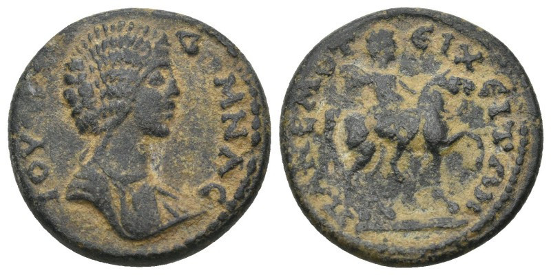 PISIDIA. Panemoteichus. Julia Domna (Augusta, 193-217). Ae.
Obv: IOVΛIA ΔOMNA C....