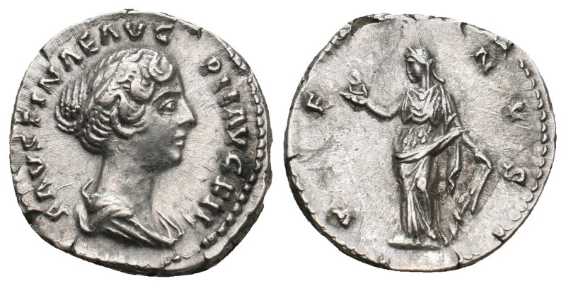 FAUSTINA II (Augusta, 147-175). Denarius. Rome.
Obv: FAVSTINAE AVG PII AVG FIL.
...