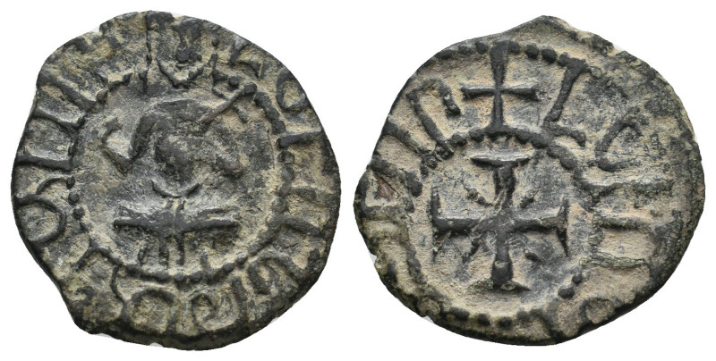 ARMENIA. Levon IV (1320-1342). Ae Pogh. Sis. Obv: Levon seated facing on throne,...