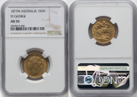 Victoria gold "St. George" Sovereign 1877-M AU55 NGC, Melbourne mint, KM7, S-3857. HID09801242017 © 2023 Heritage Auctions | All Rights Reserved