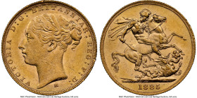 Victoria gold "St. George" Sovereign 1885-M MS61 NGC, Melbourne mint, KM7. S-3857C. HID09801242017 © 2023 Heritage Auctions | All Rights Reserved