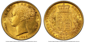 Victoria gold "Shield" Sovereign 1886-S MS61 PCGS, Sydney mint, KM7, S-3858E. An lovely Mint State example. HID09801242017 © 2023 Heritage Auctions | ...