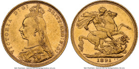 Victoria gold "Jubilee Head" Sovereign 1891-S MS61 NGC, Sydney mint, KM10, S-3868C. HID09801242017 © 2023 Heritage Auctions | All Rights Reserved
