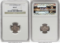 Edward VII 3 Pence 1910-(L) MS67 NGC, London mint, KM18. Tied with two others for the highest graded example of the type offered by NGC. HID0980124201...