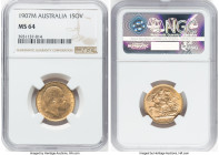 Edward VII gold Sovereign 1907-M MS64 NGC, Melbourne mint, KM15, S-3971. A handsome Choice example with gleaming surfaces. HID09801242017 © 2023 Herit...