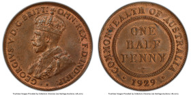 George V 1/2 Penny 1929 MS64 Brown PCGS, Melbourne mint, KM22. HID09801242017 © 2023 Heritage Auctions | All Rights Reserved