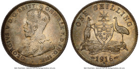 George V Shilling 1916-M MS62 NGC, Melbourne mint, KM26. HID09801242017 © 2023 Heritage Auctions | All Rights Reserved