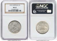 George V Florin 1935-(m) MS62 NGC, Melbourne mint, KM27. One of the final dates for the type with a comparatively low mintage for the series. HID09801...