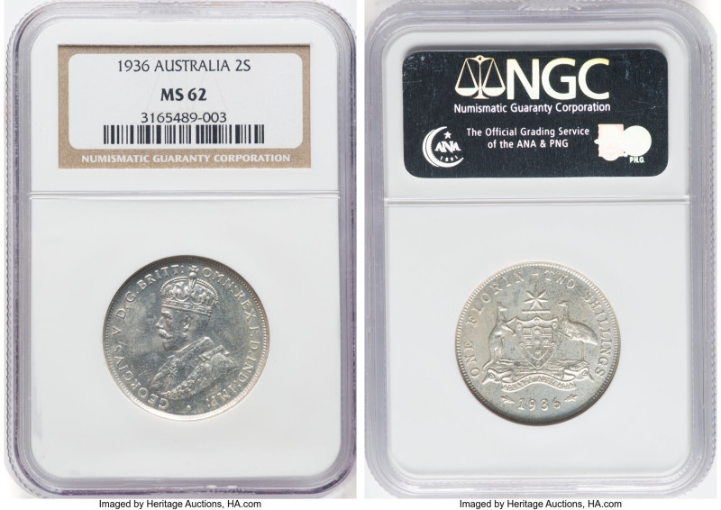 George V Florin 1936-(m) MS62 NGC, Melbourne mint, KM27. HID09801242017 © 2023 H...