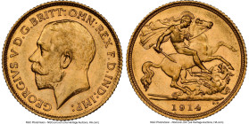 George V gold 1/2 Sovereign 1914-S MS63 NGC, Sydney mint, KM28, S-4009. HID09801242017 © 2023 Heritage Auctions | All Rights Reserved
