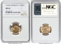 George V gold 1/2 Sovereign 1915-S MS62 NGC, Sydney mint, KM28, S-4009. HID09801242017 © 2023 Heritage Auctions | All Rights Reserved
