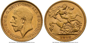 George V gold 1/2 Sovereign 1915-S AU58 NGC, Sydney mint, KM28, S-4009. HID09801242017 © 2023 Heritage Auctions | All Rights Reserved