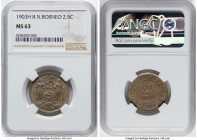 British Protectorate Pair of Certified Assorted Issues NGC, 1) 2-1/2 Cent 1903-H MS63, KM4 2) Cent 1938-H MS66, KM3 Heaton mint. HID09801242017 © 2023...