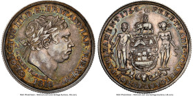 British Outpost. George III 1/2 Ackey 1818 AU55 NGC, Birmingham mint, KM8, Vice-6. One year type with estimated mintage of 2,170 according to Vice. A ...