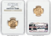 Victoria gold "Shield" Sovereign 1872 MS63 NGC, KM752, S-3856A. Die number 95. HID09801242017 © 2023 Heritage Auctions | All Rights Reserved