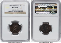 British Dependency. Victoria bronze 3-Piece Lot of Certified Assorted Double Issues NGC, 1) 2 Doubles 1889-H - MS65 Brown, KM9 2) Double 1899-H - MS65...