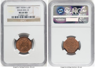 Dhar. Anand Rao III 1/2 Pice 1887 MS64 Red and Brown NGC, KM12. Tied at the penultimate grade on the NGC census. HID09801242017 © 2023 Heritage Auctio...