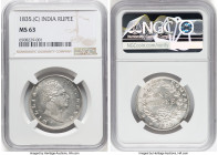 British India. William IV Rupee 1835.-(c) MS63 NGC, Calcutta mint, KM450.7. HID09801242017 © 2023 Heritage Auctions | All Rights Reserved