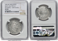 William IV Rupee 1835.-(B) AU58 NGC, Bombay mint, KM450.1, S&W-1.47a, Type E/1. No initials and medal alignment. Tied for NGC's top pop. HID0980124201...