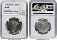 British India. Victoria Rupee 1840-(c) MS62 NGC, Calcutta mint, KM457.1. Alluring icy-gunmetal surfaces. HID09801242017 © 2023 Heritage Auctions | All...