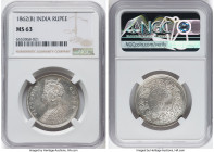 British India. Victoria Rupee 1862-(b) MS63 NGC, Bombay mint, KM473.1. HID09801242017 © 2023 Heritage Auctions | All Rights Reserved