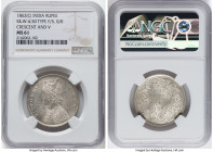 British India. Victoria Rupee 1862-(C) MS61 NGC, Calcutta mint, KM473.1, S&W-4.50. Type F/5, 0/0. Crescent and V variety. HID09801242017 © 2023 Herita...