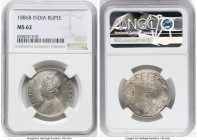 British India. Victoria Rupee 1886-B MS62 NGC, Bombay mint, KM492. HID09801242017 © 2023 Heritage Auctions | All Rights Reserved