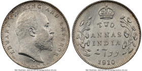 British India. Edward VII 2 Annas 1910-(c) MS64 NGC, Calcutta mint, KM505. HID09801242017 © 2023 Heritage Auctions | All Rights Reserved